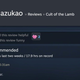 A Steam user reviews the game Cult of the Lamb.